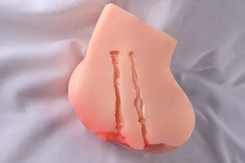 Angle view of realistic butt doll with dual channels