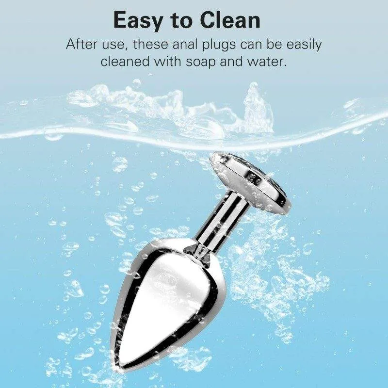 Easy to Clean After use, these anal plugs can be easily cleaned with soap and water.