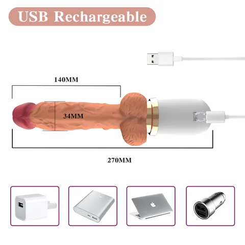 Remote Control Vibrating Dildo with Heating & Thrusting Modes