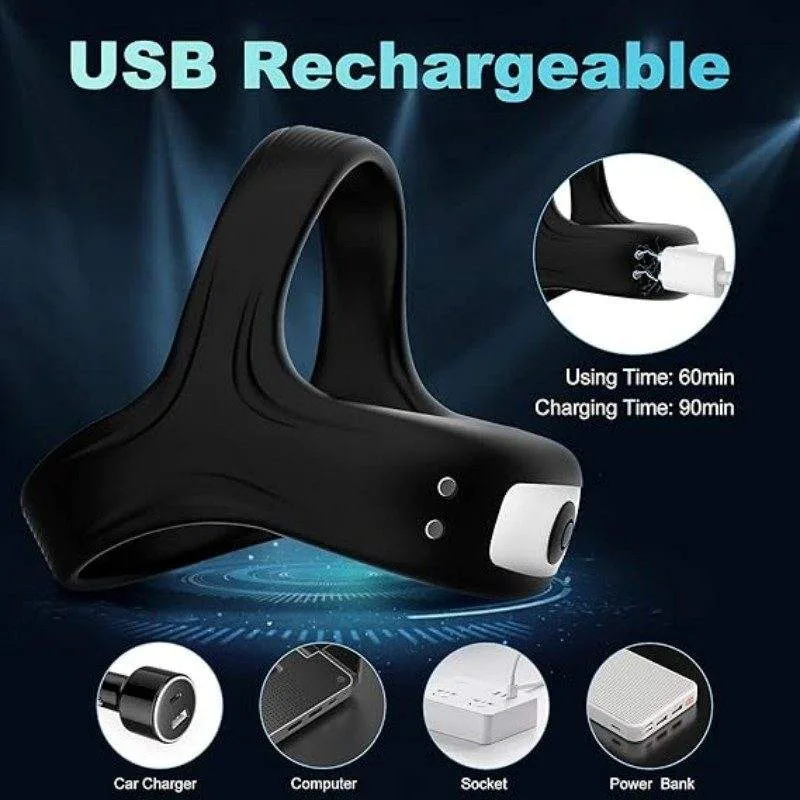Vibrating Ring for Men | 10 Modes & IPX7 Waterproof